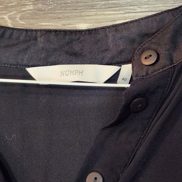 Numph Black Short Beach Coverup Sleeve Dress Size 40 Or Size 10 - Picture 12 of 14